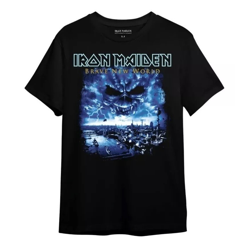 Camiseta - Iron Maiden - Brave New Word camisa unissex adulto e plus
