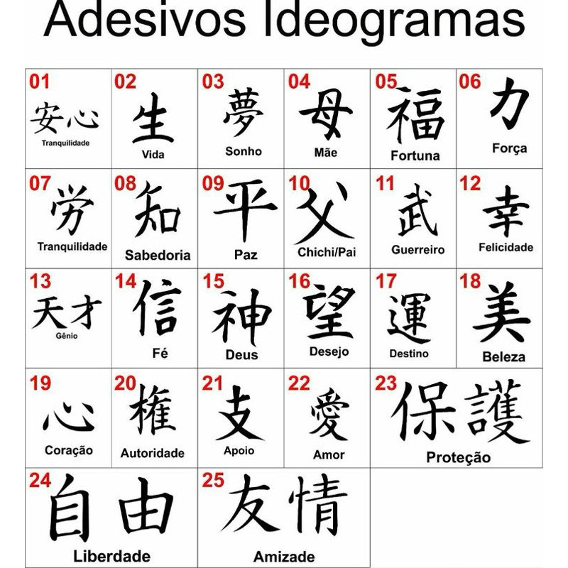 adesivo kanji letras japonesa para personalizar carro, moto, skat ...