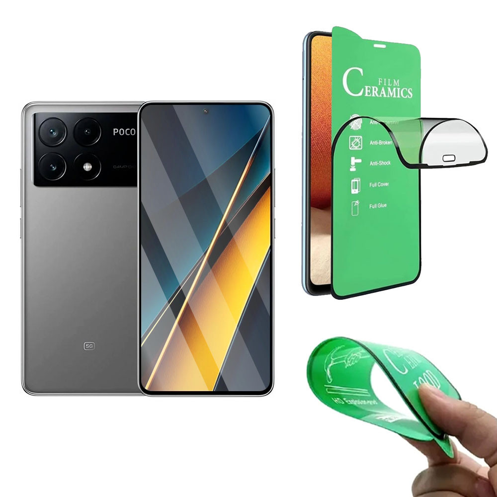 Película Protetora Cerâmica HD Transparente 9D Xiaomi POCO X6 Pro