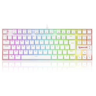 Teclado Mecânico Redragon Kumara Branco - Switch Brown RGB