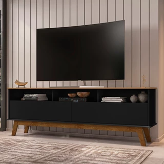 Rack Estilo Retrô para TV até 65 Polegadas Pés de Madeira Elegant 