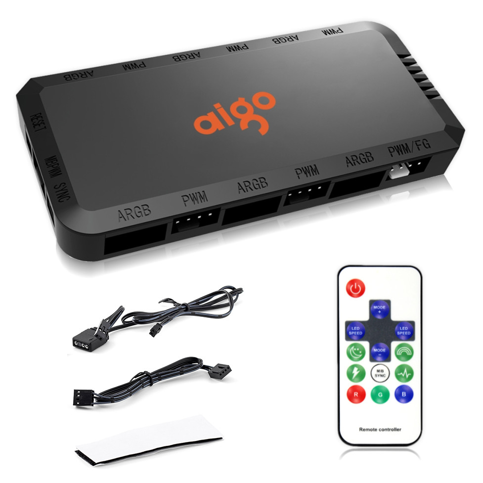 Hub E Controladora Led Argb 5v 3pin Aigo Com Pwm 6 Portas