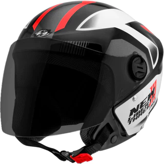 Capacete Moto Aberto Pro Tork New Liberty Three Pro Preto/Vermelho Tamanho 58 Viseira Fumê