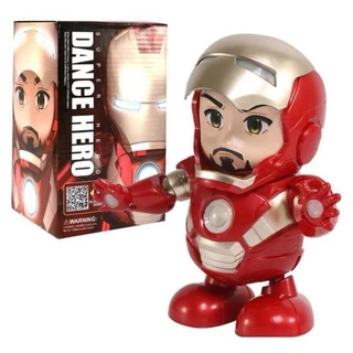 Brinquedo Robô Homem De Ferro Super Herói Dança Musical Com Luz Infantil