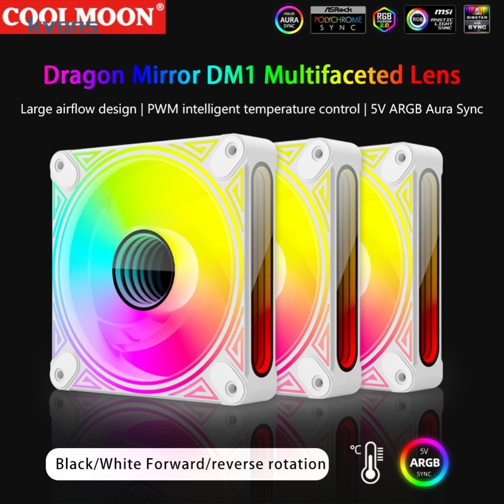 DM1 5V 3PIN ARGB 12V 4PIN PWM 120mm Ventilador Luminoso Para PC [kvans.br]