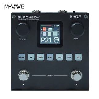 M-VAVE BLACKBOX Guitarra Mutli-effect Pedal Processador De Áudio Com 44,1khz/24bit Amostragem De Alta Resolução , 80 Pré-Ajustes Personalizáveis , 6 + 1 Efeitos Simultâneos , Acompanhamento Freestyle