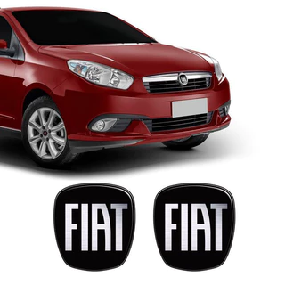 2 Adesivos Emblema Fiat Preto Black Grand Siena 2012/2019