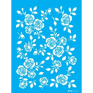 Stencil Opa 15 x 20 cm - Estamparia Floral Rosas - 3431 em Oferta na Shopee