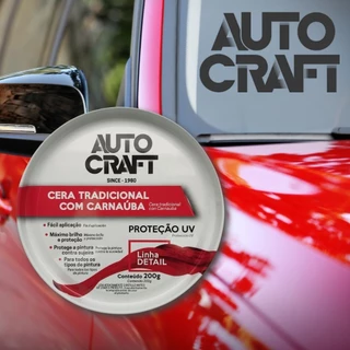 Cera Automotiva Auto Craft em Pasta 200g Proteção UV e Brilho com Carnaúba Concentrada