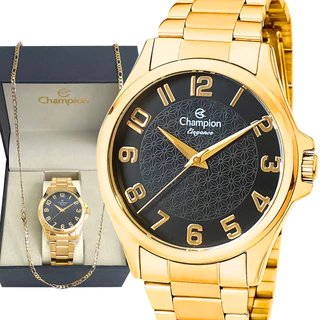 Relógio Masculino Champion Dourado Original Analógico Luxo