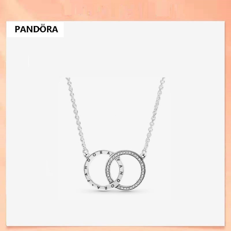 Colar Pandora Com Círculos Entrelaçados Em Prata 925 E Brilho | Shopee ...