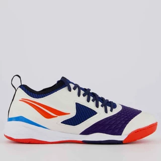 Chuteira Penalty Max 1000 Ecoknit Futsal Branca e Roxa