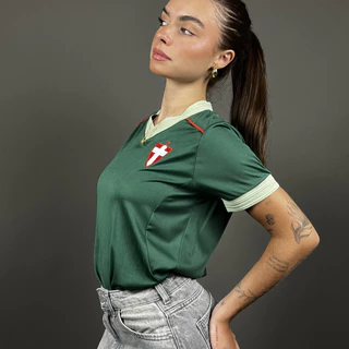 Camisa Palmeiras Retrô 1914 Cruz de Savóia Dry verde Feminina