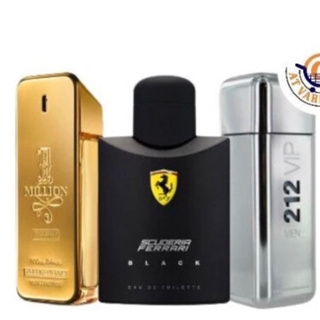 Kit 3 Perfumes Masculinos: One Million 212 vip men Ferrari black (Envio ...