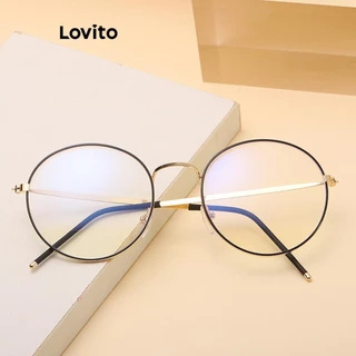 Lovito Óculos casuais com armação de metal com resistência à luz azul lisa para mulheres LFA22251