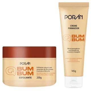 Kit Banho Bumbum Lisinho Esfoliante Natural com Sementes + Creme Termogênico Firmador