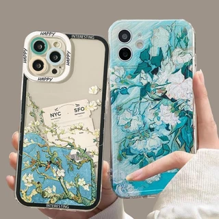 A Capa Starry Night Irises Para Samsung S24 Ultra S23 Plus S22 S21 S20 S23 FE Nota 10 Lite 10 Pro 20 J7 Prime J6 A21S A72 A15 A25 M23 Concha Artística Transparente Suave