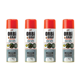 Kit 4 Lubrificantes Seco em Spray Grafite 175g 300ml Orbi