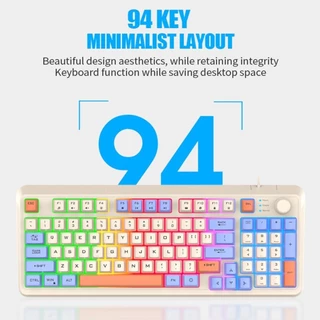 K82 Teclado Mecânico Compacto Para PC Com Fio Numérico 94 Teclas RGB Jogos Leves Notebook IPAD