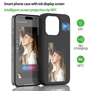 Eink Screen Smart NFC Refresh DIY Phone Case Para Iphone 13 14 15 Plus Capa Protetora Personalizada Mostrador Personalizado De Caixa Sem Bateria