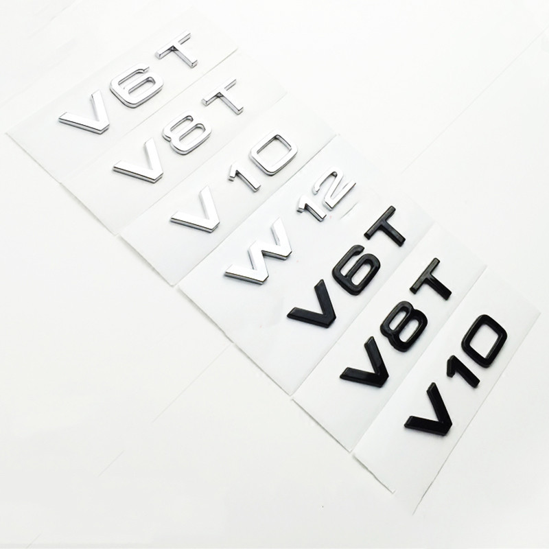 ABS Letra Número V6T V8T V10 Emblema Para Audi A4L A5 A6L A7 A8L TT RS7 ...