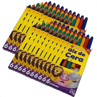 Giz De Cera Kit 20 Cxs Pequenas Escolar Lembrancinha Pintar Atacado