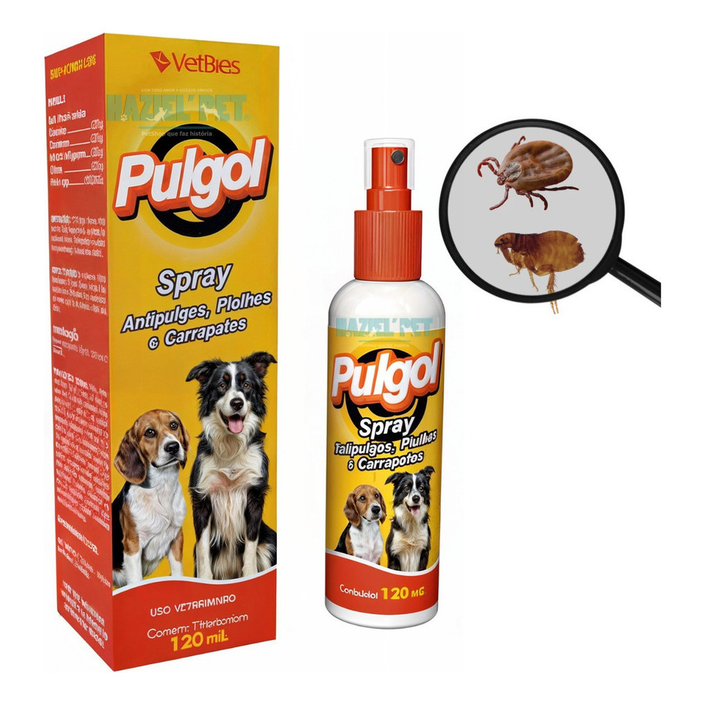 Antipulgas Spray Pulgol 120ml O Fim Das Pulgas E Carrapatos | Shopee Brasil