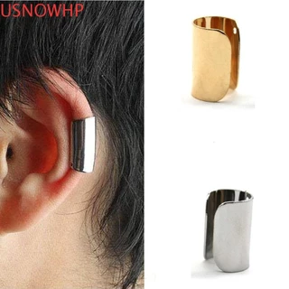 USNOWHP Brinco Com Clip De Tubo Longo , Orelha De Cobre Não Perfurante , Jóias Sólidas Simples Acessórios Helix Tragus Fake Ear Cuff Piercing Jewelry