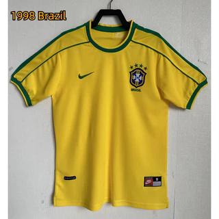 Retro 1998 Brasil Home Futebol Jersey Camisa De S-2XL Lata Personalizada