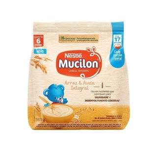 Cereal Infantil Mucilon de Arroz e Aveia 360g Embalagem com 9 Unidades em Oferta na Shopee