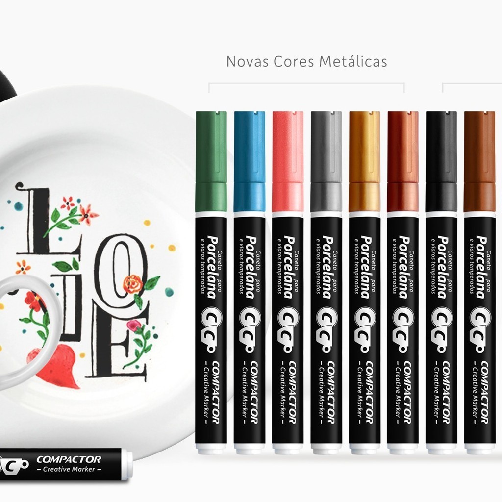 Caneta Porcelana Creative Marker Compactor Ponta Fina | Shopee Brasil