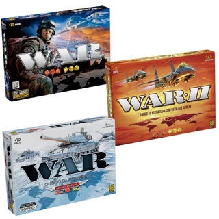 JOGO WAR ESTRATÉGIA GROW TABULEIRO DIVERSÃO BRINQUEDOS GAMES MESA GUERRA BATALHAS CARTAS TERRITÓRIOS