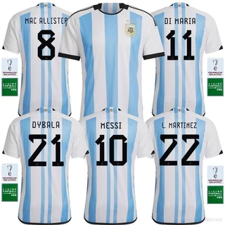 Mais 23-24 Copa Do Mundo Argentina Home Jersey Camisetas De Futebol Messi Di Maria Martinez Dybala Sports Top Player Versão