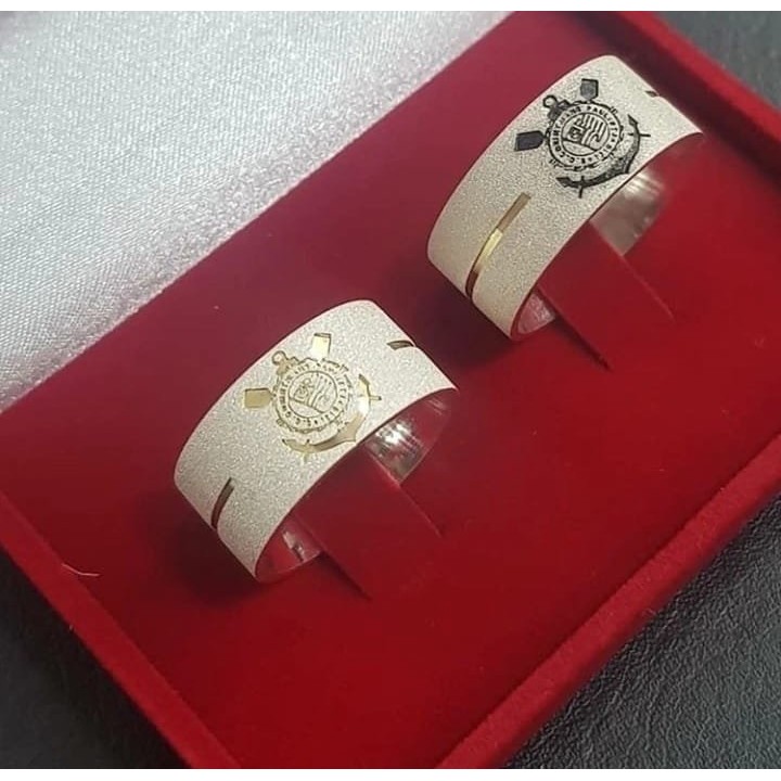 Alianças de Namoro Corinthians em prata 950 - 10mm | Shopee Brasil