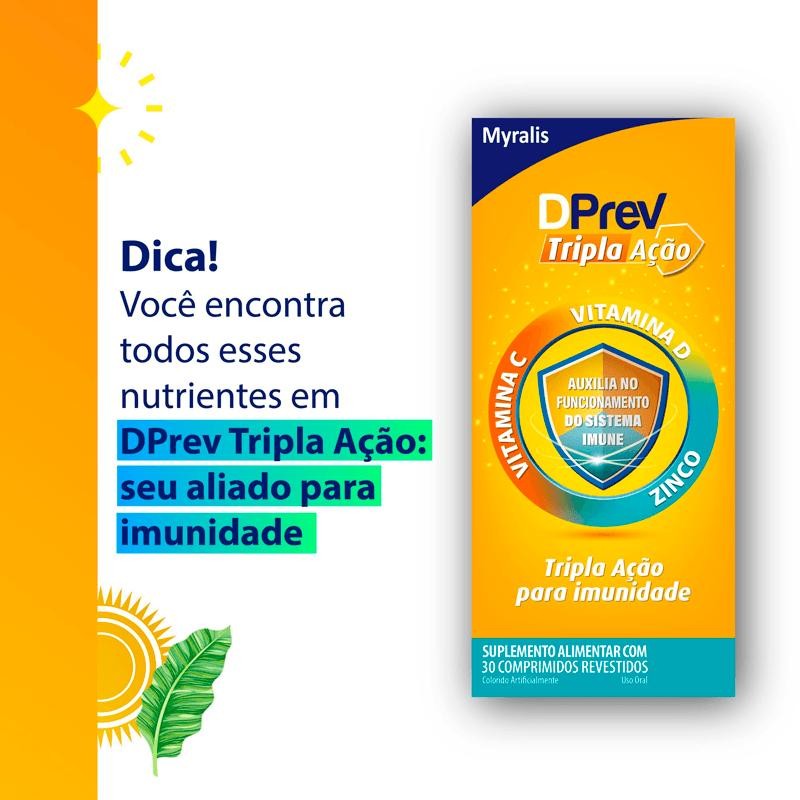 Suplemento Alimentar DPrev Tripla Ação 30 Comprimidos Revestidos ...