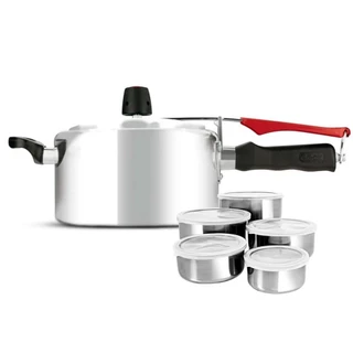 Panela De Pressão Clock Original Polida 3,0L + Tigelas Inox em Oferta na Shopee