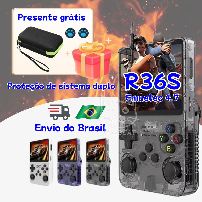 game console r36s,64GB,15000 jogos,Emuelec 4.7,Tela IPS De 3.5 ...