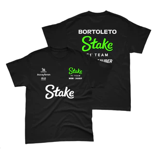 Camiseta Gabriel Bortoleto Sauber Masculina Formula 1 Stake Pilotos F1 StreetWear 100% Algodão