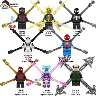 Superhero Minifigures Spider-Man Doctor Octopus Building Block Doll Collection Modelo de brinquedo de aniversário