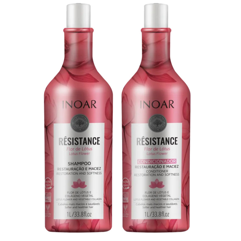 INOAR KIT SHAMPOO E CONDICIONDOR RÉSISTENCE FLOR DE LÓTUS - RESTAURAÇÃO ...