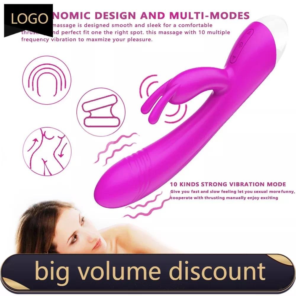 QX Vibrador De Duas Cabeças De Coelho AV Massage Stick Fêmea Masturbador  Elétrico Adulto Sex Toy Goods For Adults