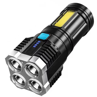 Lanterna forte Led super Potente 1500m 4 luminária  Recarregável Usb Portátil Ultra Brilhante Com Uso Externo De Longo