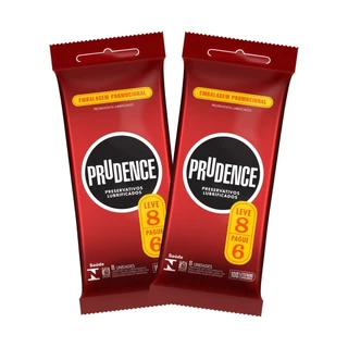 Kit 2 Unidades Preservativo Prudence Lubrificado Clássico - Leve 8 e Pague 6