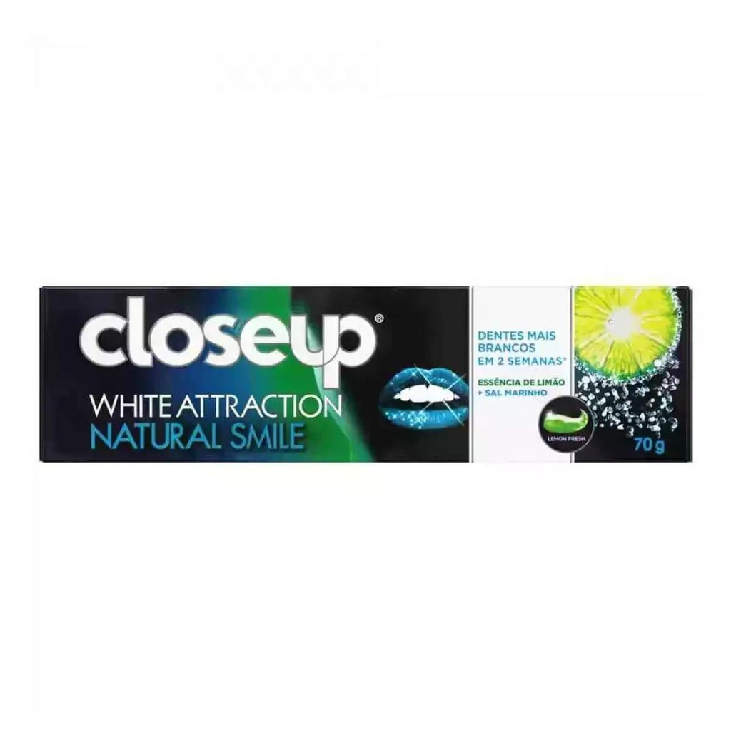Creme Dental White Attraction Natural Slime Close Up 70G | Shopee Brasil