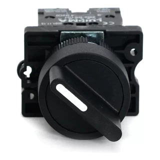 Chave Seletora 22mm 2 Posições + 2 Blocos De Contato Preto