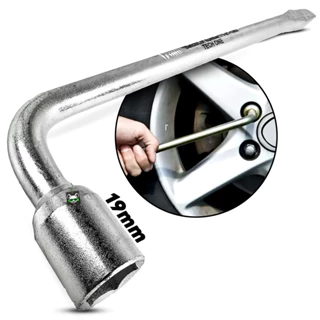 Chave de Roda em L Boca 19mm Com Espátula TechOne