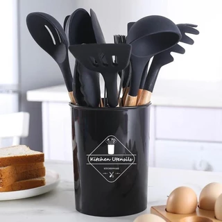 Kit 12 talheres de silicone Conjunto Utensílios Colheres de Silicone Cozinha