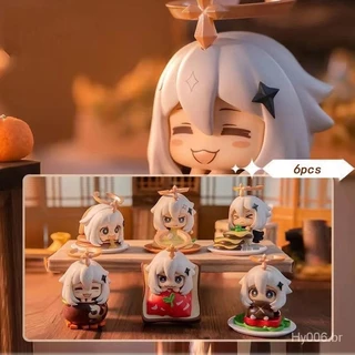 6pcs Paimon Genshin Figura Impacto Ação PVC Modelo Boneca Decoração Do Carro Tabela Ornamento Z53A