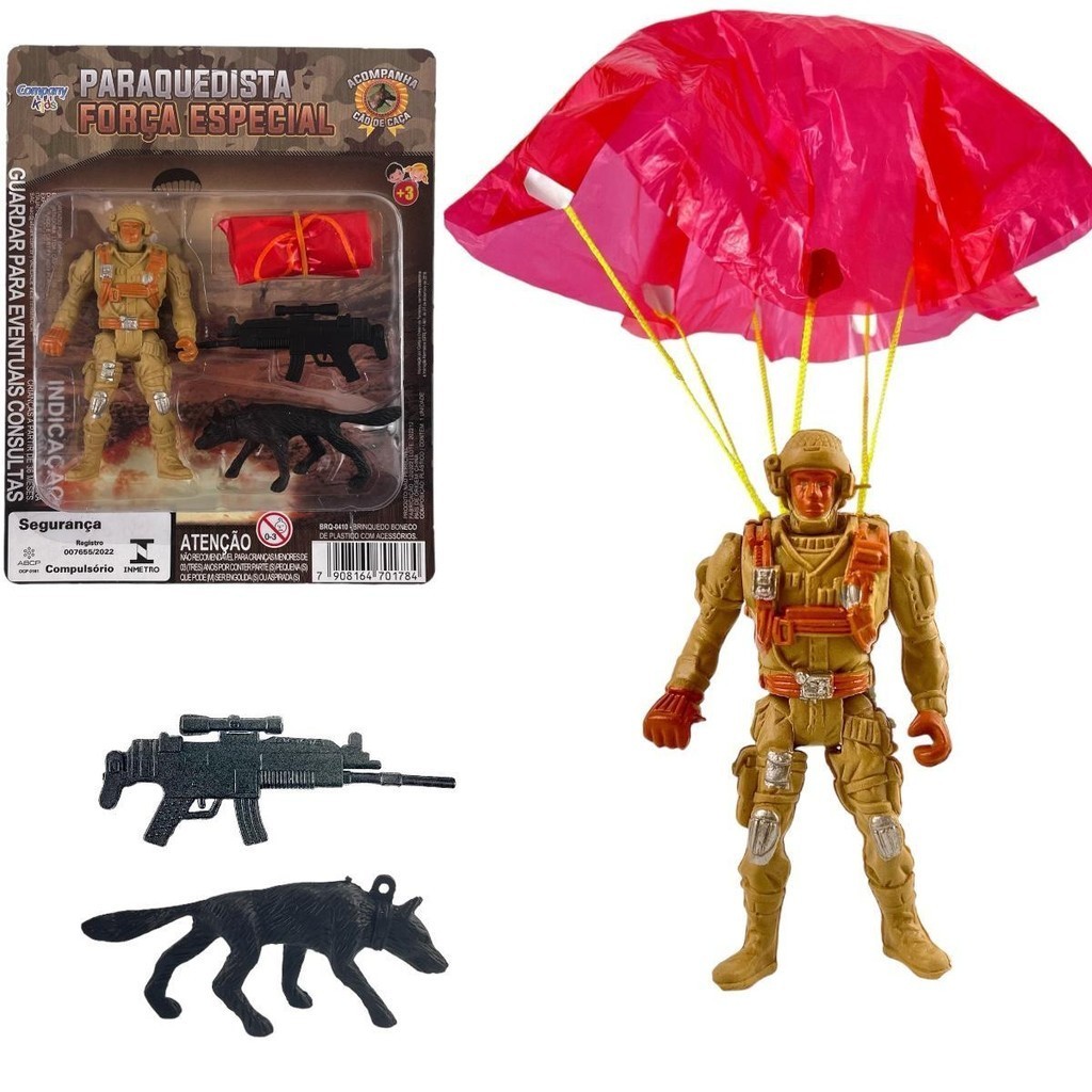 Boneco infantil Paraquedista Comando Especial paraquedas | Shopee Brasil