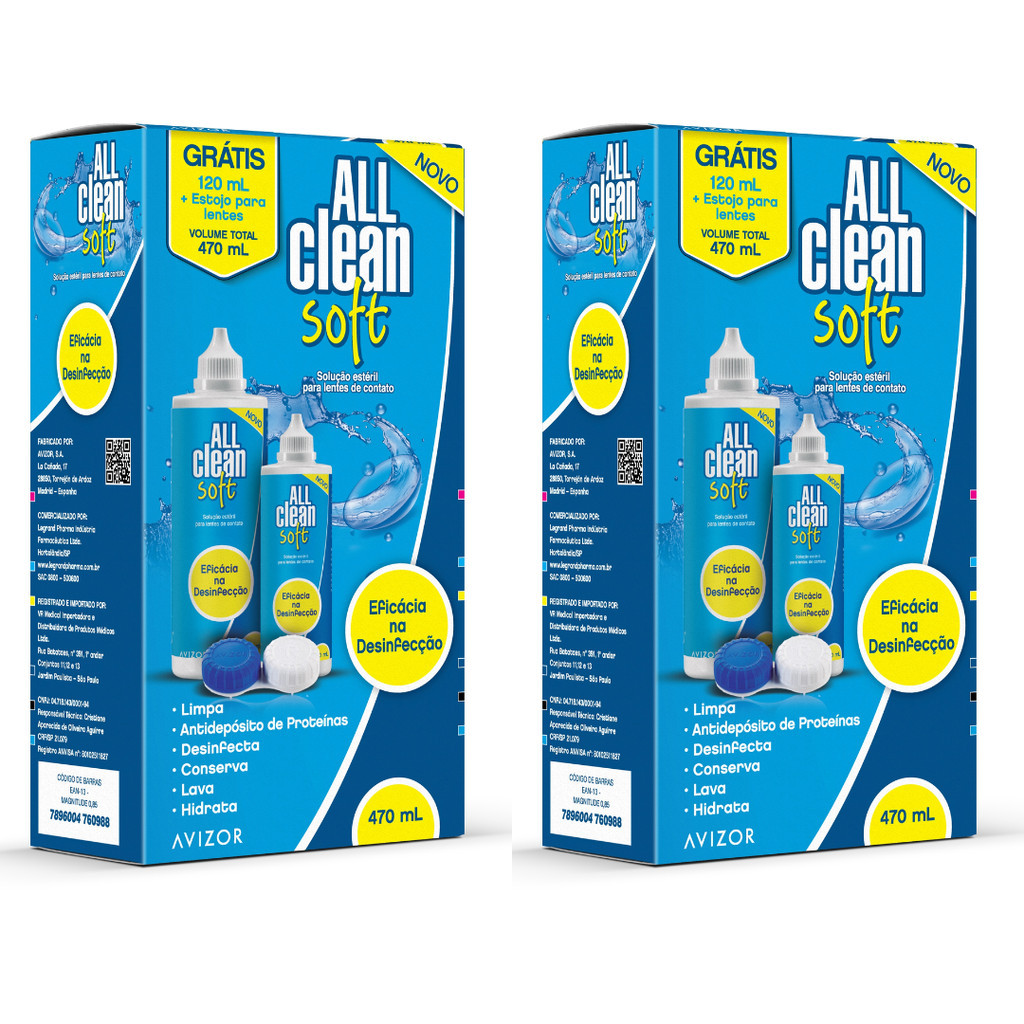 Kit 02 unidades - All Clean Soluções Para Lente De Contato Kit Frasco ...